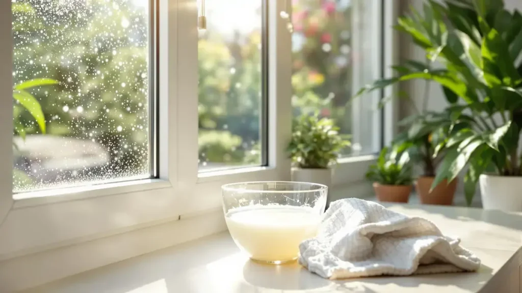 Entdecken Sie, wie eine einfache Mischung aus einem Esslöffel Essig und Milch Ihre Fensterscheiben in einen echten Spiegel verwandeln kann