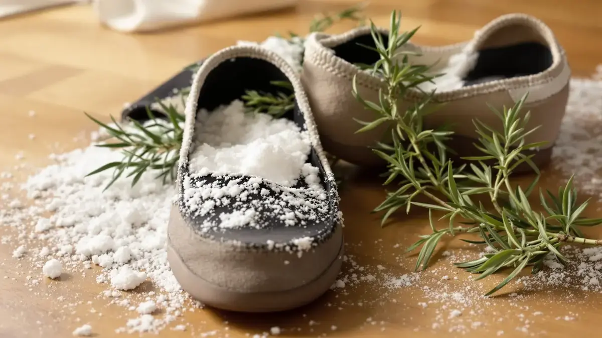 Entdecken Sie, wie Natron und Rosmarin Gerüche aus Ihren Schuhen wirkungsvoll entfernen